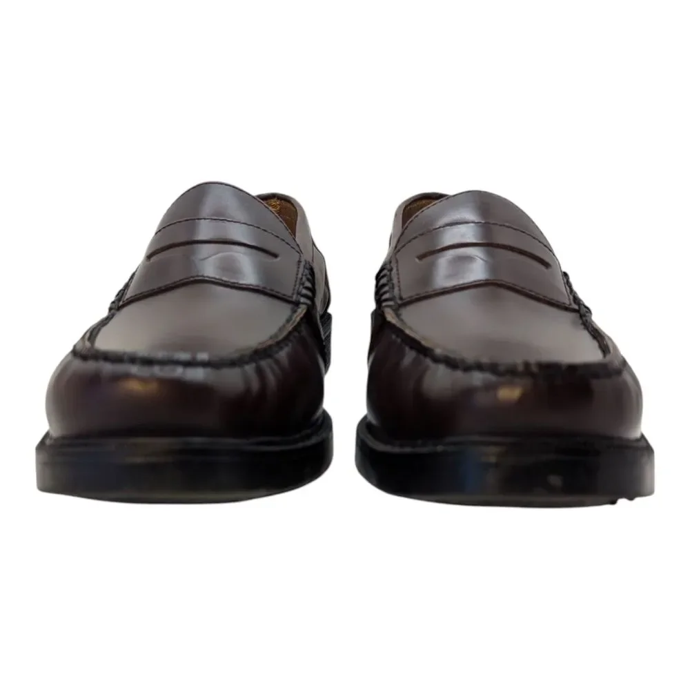 Men's Nunn Bush Lincoln Moc Toe Penny Loafers Burgundy Leather Dress Shoes 13M